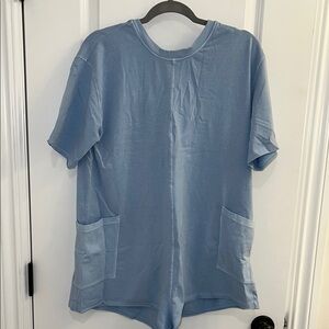 Free People Hot Shot Tee Romper in size small color steel